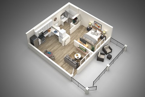 1 bed 1 bath G at Presidio Palms Apartments, Tucson, Arizona